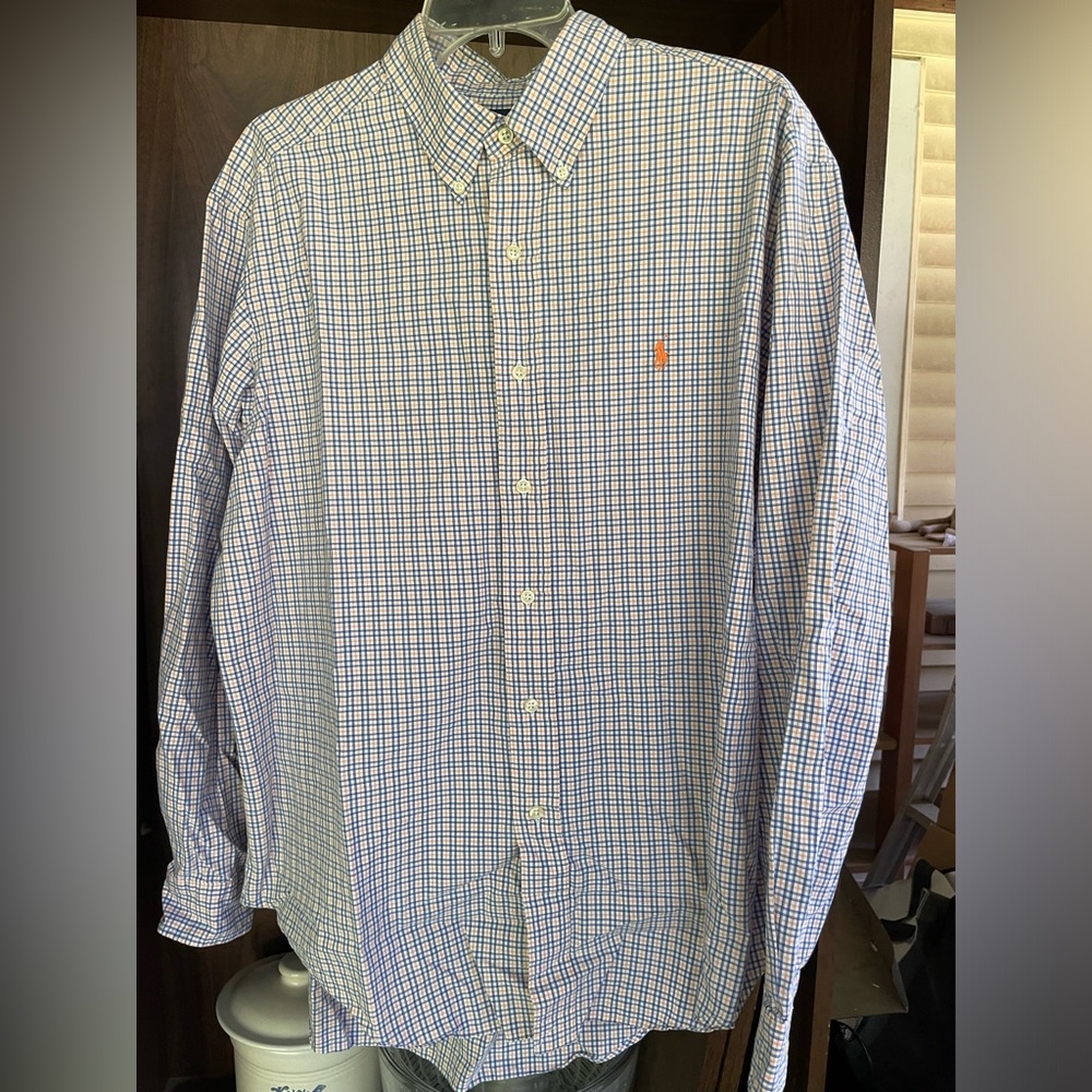 Ralph Lauren Men's Blue Classic Fit Checkered Shirt XL